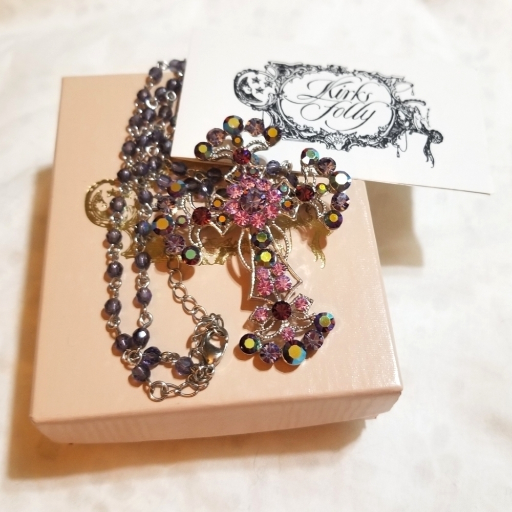 RETIRED Kirk's Folly Crystal Cross Necklace - Picture 7 of 7